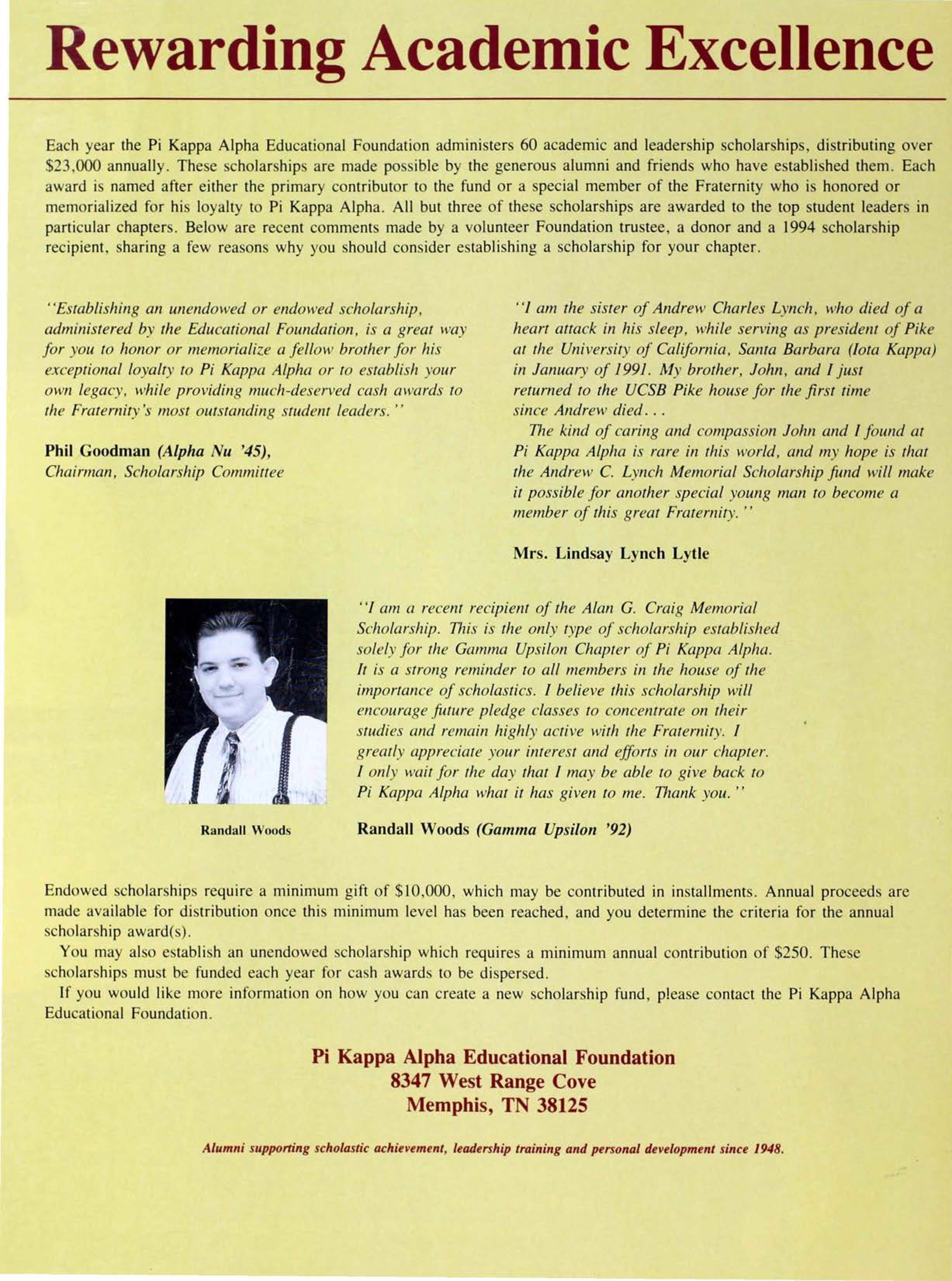 Rewarding Academic Excellence